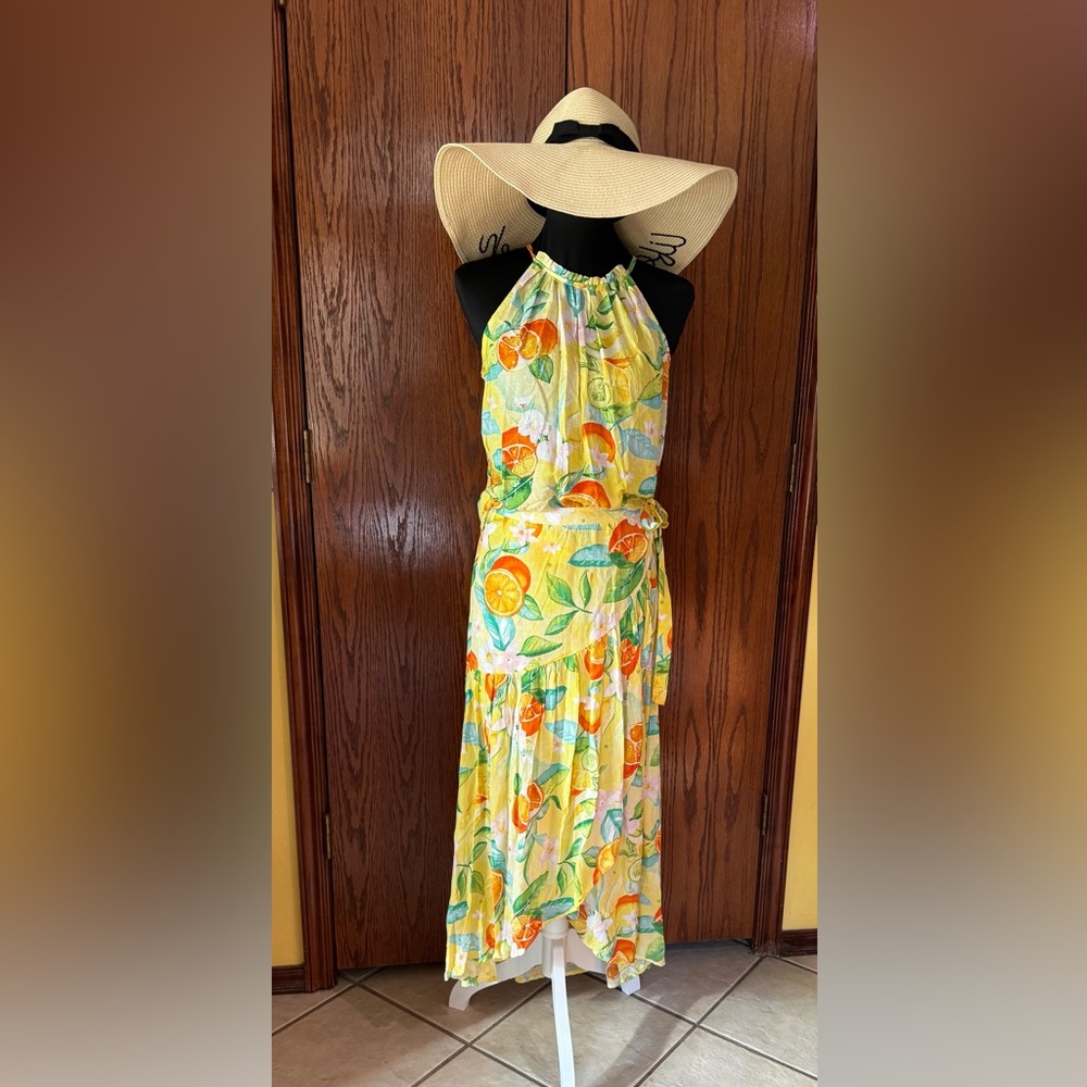 CC California Multicolor Limoncello Rayon Dress NWT